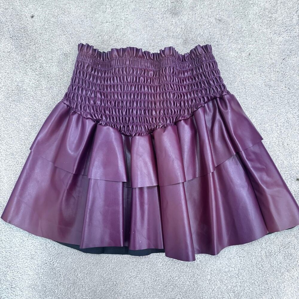 girls Cheryl CreationsBurgundy Faux Leather Tiered skirt, size M (10/12)